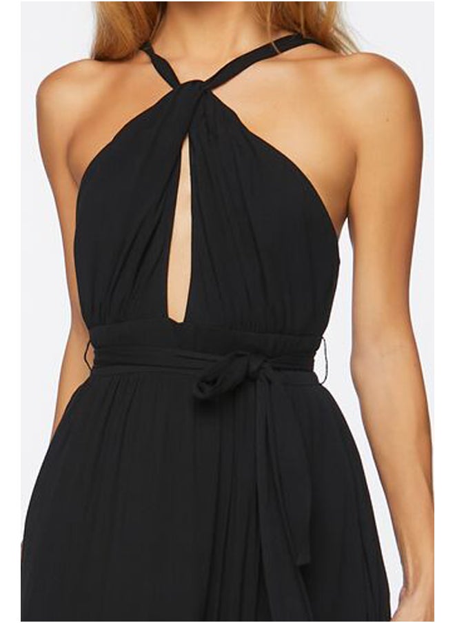 FOREVER 21 - Belted Cutout Halter Maxi Dress - Image 1