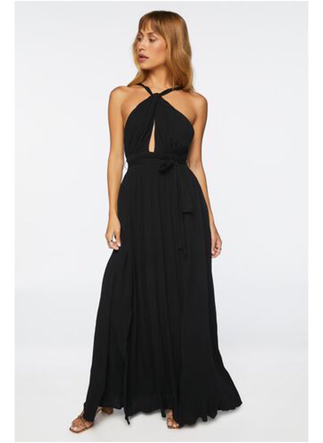 FOREVER 21 - Belted Cutout Halter Maxi Dress - Image 1