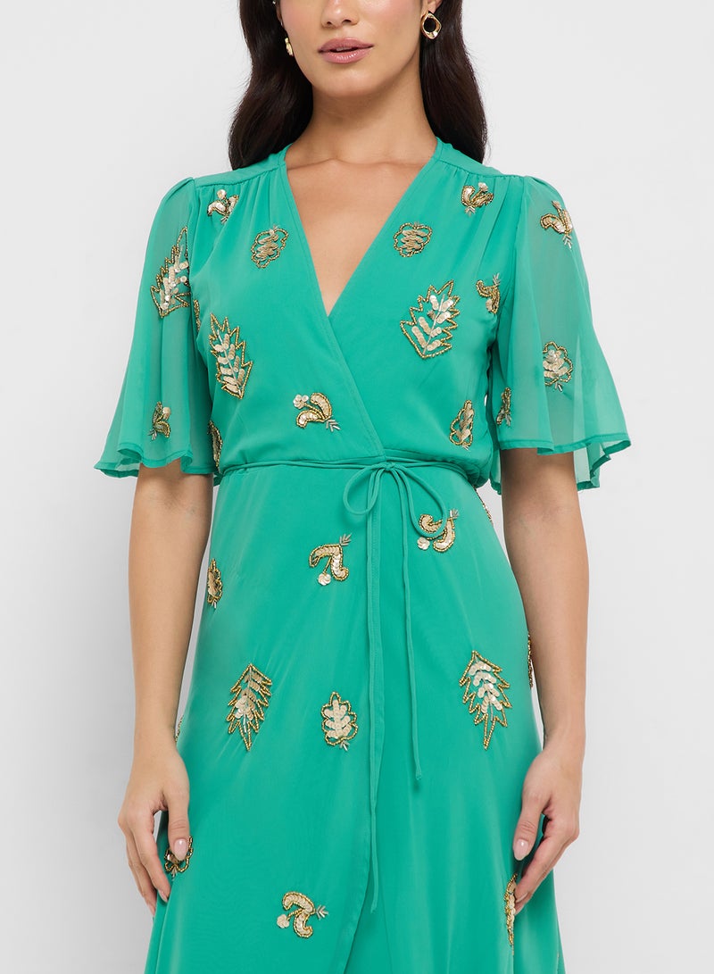 Hope & Ivy Embroidered Wrap Dress  - Image 3