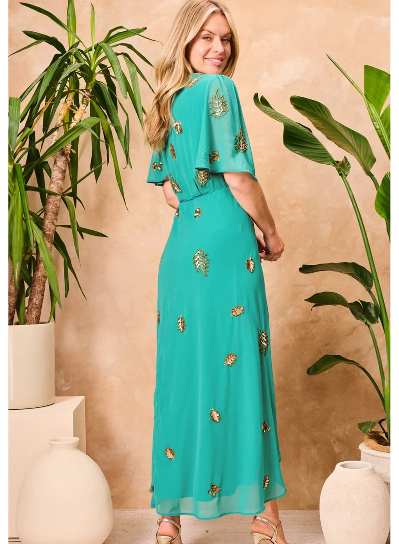 هوب اند ايفي فستان ملفوف مطرز