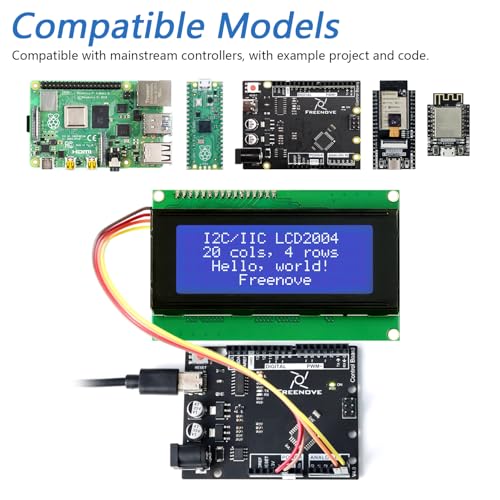 FREENOVE I2C IIC LCD 2004 Module, TWI Serial 20x4 Display, Compatible with Arduino Raspberry Pi Pico ESP32 ESP8266 - Image 3