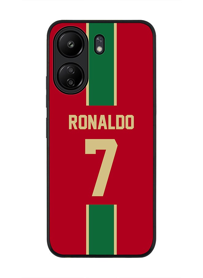 Stylizedd Rugged Black edge case for Xiaomi Poco C65, Slim fit Soft Case Flexible Thin Cover- Football Team-Portugal, Player Name-Ronaldo - Image 1