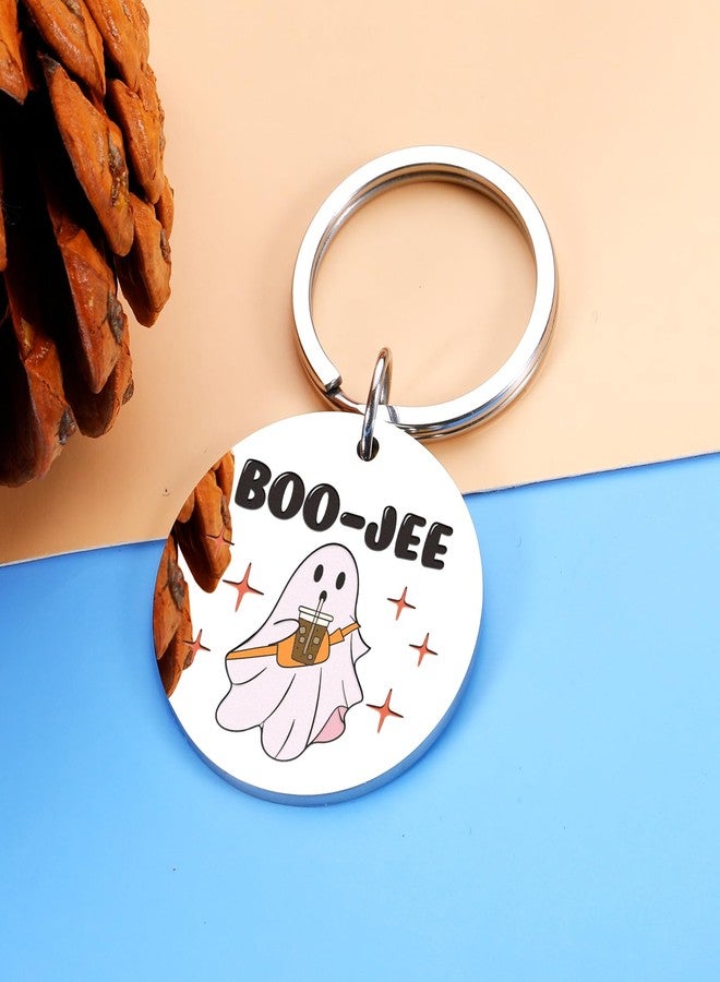 KINMES Goth Christmas Gifts for Women Christmas Boo Basket Stuffers for Her Halloween Keychain for Girls Spooky Basket Stuffers for Women Friends Boo Jee Keychain, Goth Stocking Stuffers for Teens - Image 2