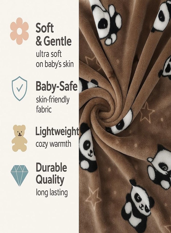 PWI Supersoft Baby Blanket Wrapper for Newborn | 30x40 inches | Lightweight AC Blanket for 0-2 Years | Ultra Soft & Skin-Friendly | Pack of 2 (Brown and Mauve) - Image 5