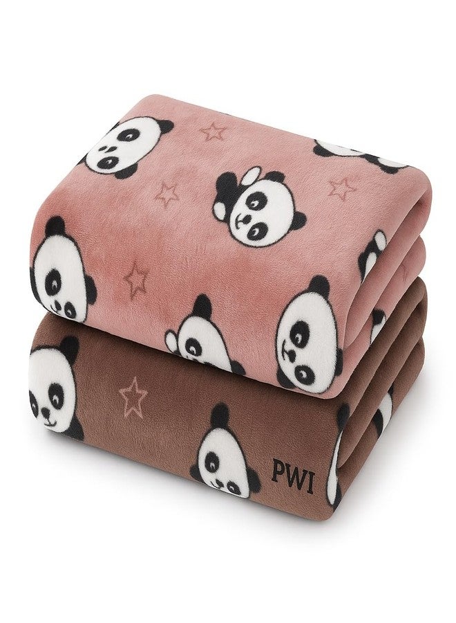 PWI Supersoft Baby Blanket Wrapper for Newborn | 30x40 inches | Lightweight AC Blanket for 0-2 Years | Ultra Soft & Skin-Friendly | Pack of 2 (Brown and Mauve) - Image 1