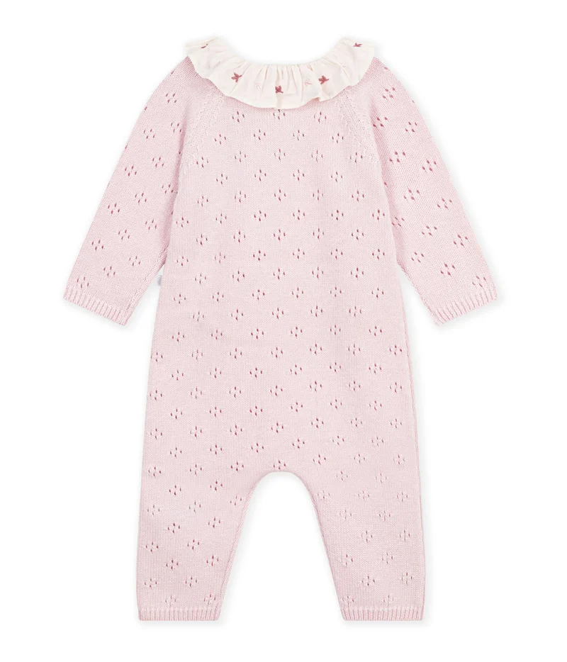 بيتي باتو Babies' Jumpsuit In Wool And Cotton Knit With A Plain Collar