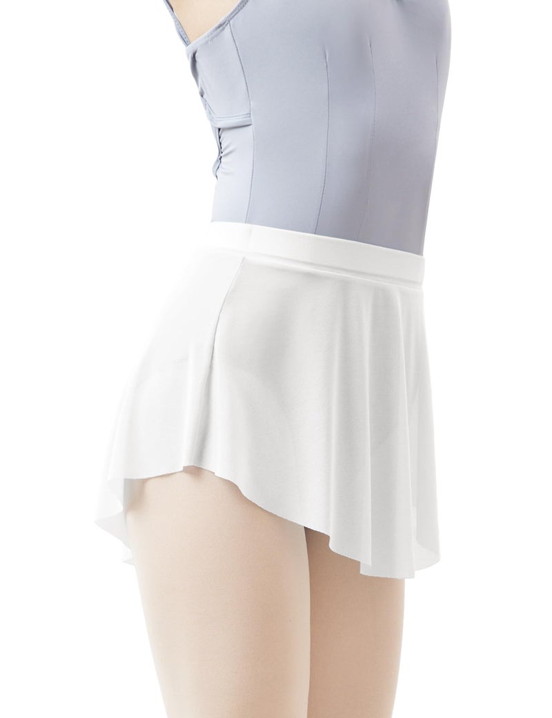 Daydance White Pull on Ballet Skirt for Women, Asymmetric Point Skirt for Dancing, Gymnastics, Cheerleading - Image 1