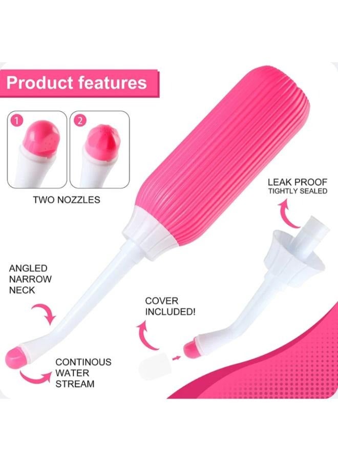 Portable Bidet 16.9oz/500ml Portable Travel Bidet for Personal Hygiene Cleaning - Perineal Bottle with 2 Nozzles & Retractable Conduit and Storage Bag  - Image 4