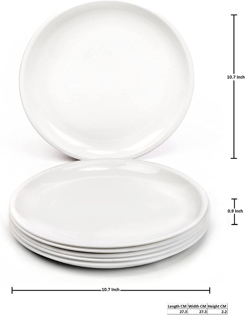 Coolkart Large Acrylic Dinner Plate 107 Inch Set of 6 White - Image 4