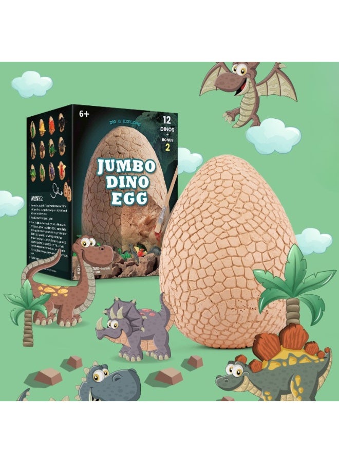 ماكدو لعبة حفر بيض الديناصور بيض الديناصور-حفريات بيض الديناصور الحفرية الأثرية، مجموعة حفر بيض الديناصور الجامبو الديناصور البيض، مجموعات العلوم التعليمية لأكثر من 6 سنوات - Image 1