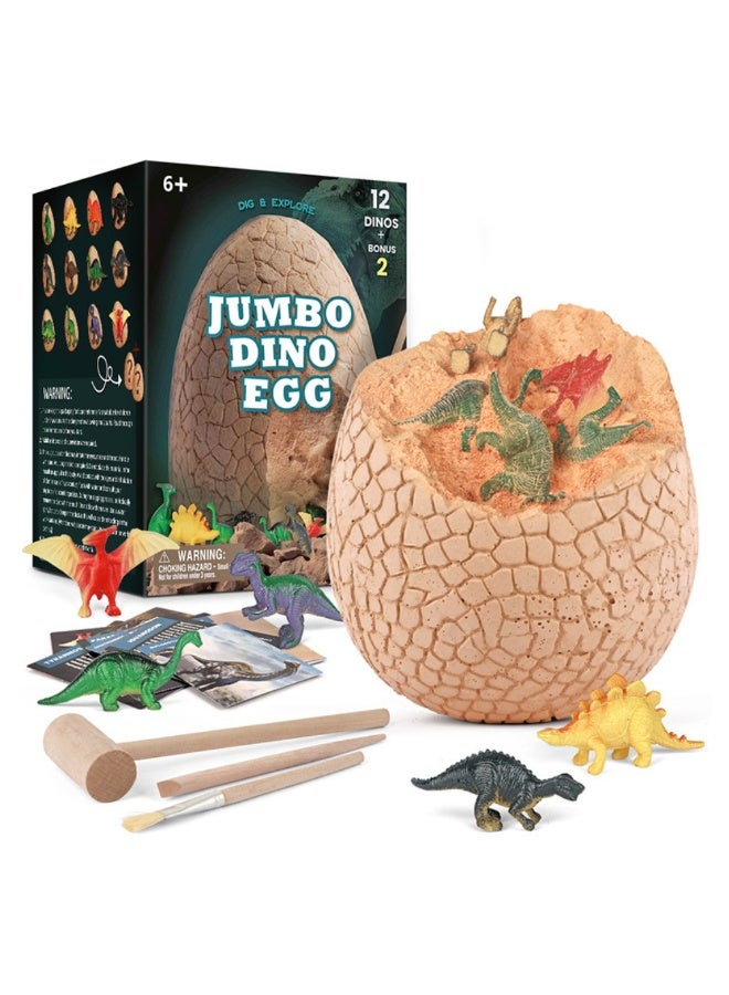ماكدو لعبة حفر بيض الديناصور بيض الديناصور-حفريات بيض الديناصور الحفرية الأثرية، مجموعة حفر بيض الديناصور الجامبو الديناصور البيض، مجموعات العلوم التعليمية لأكثر من 6 سنوات - Image 2