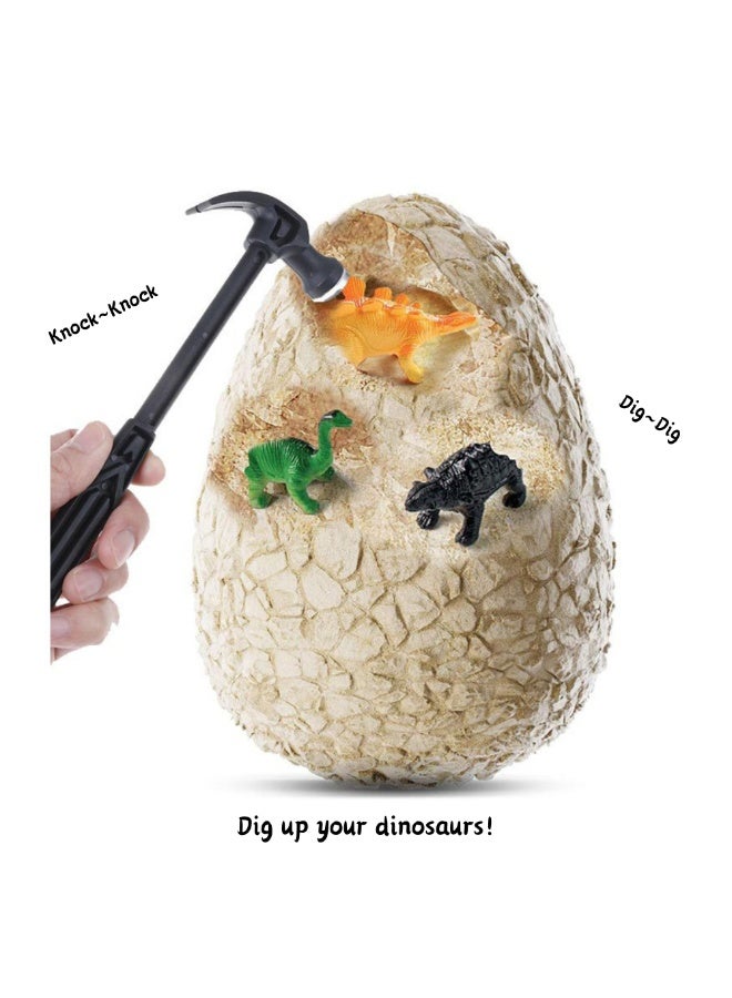 ماكدو لعبة حفر بيض الديناصور بيض الديناصور-حفريات بيض الديناصور الحفرية الأثرية، مجموعة حفر بيض الديناصور الجامبو الديناصور البيض، مجموعات العلوم التعليمية لأكثر من 6 سنوات - Image 5