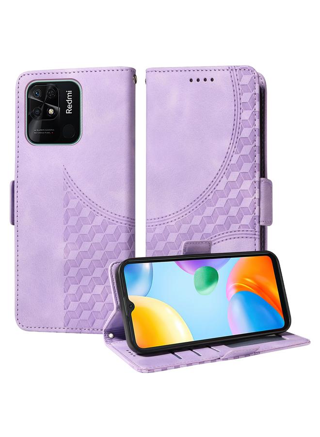 S-TOP Case For Redmi 10C / 10 India Embossed Rhombus Starry Leather Phone Case - Image 1