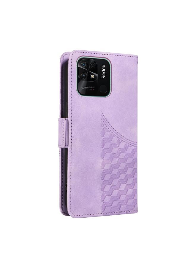 S-TOP Case For Redmi 10C / 10 India Embossed Rhombus Starry Leather Phone Case - Image 3