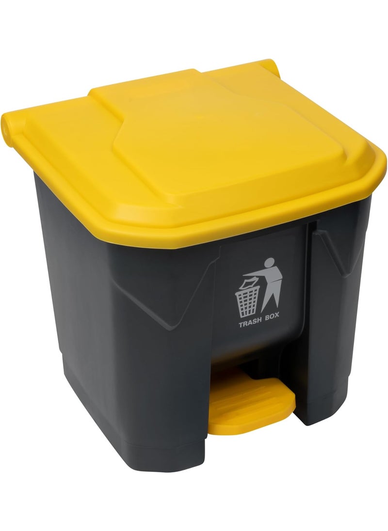 Restaurantware Restaurantware  RW Clean 8 Gallon Garbage Bin 1 StepOn Trash Can with Foot Pedal  Hinged Lid Easy to Assemble Dark Gray Plastic Waste Bin Compact for Bedroom Office Or Kitchen  - Image 2