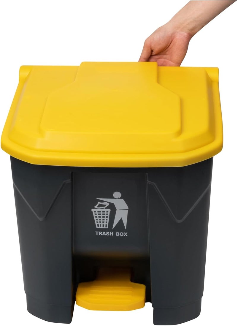 Restaurantware Restaurantware  RW Clean 8 Gallon Garbage Bin 1 StepOn Trash Can with Foot Pedal  Hinged Lid Easy to Assemble Dark Gray Plastic Waste Bin Compact for Bedroom Office Or Kitchen  - Image 5