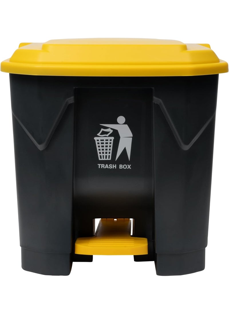 Restaurantware Restaurantware  RW Clean 8 Gallon Garbage Bin 1 StepOn Trash Can with Foot Pedal  Hinged Lid Easy to Assemble Dark Gray Plastic Waste Bin Compact for Bedroom Office Or Kitchen  - Image 1