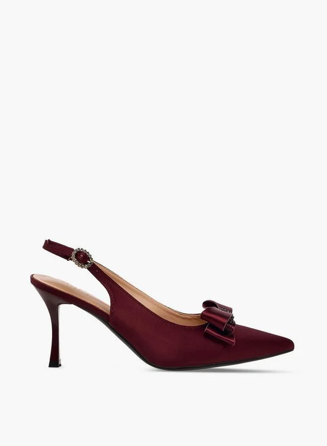 Celeste Women Bow Embellished Stiletto Heel Shoes