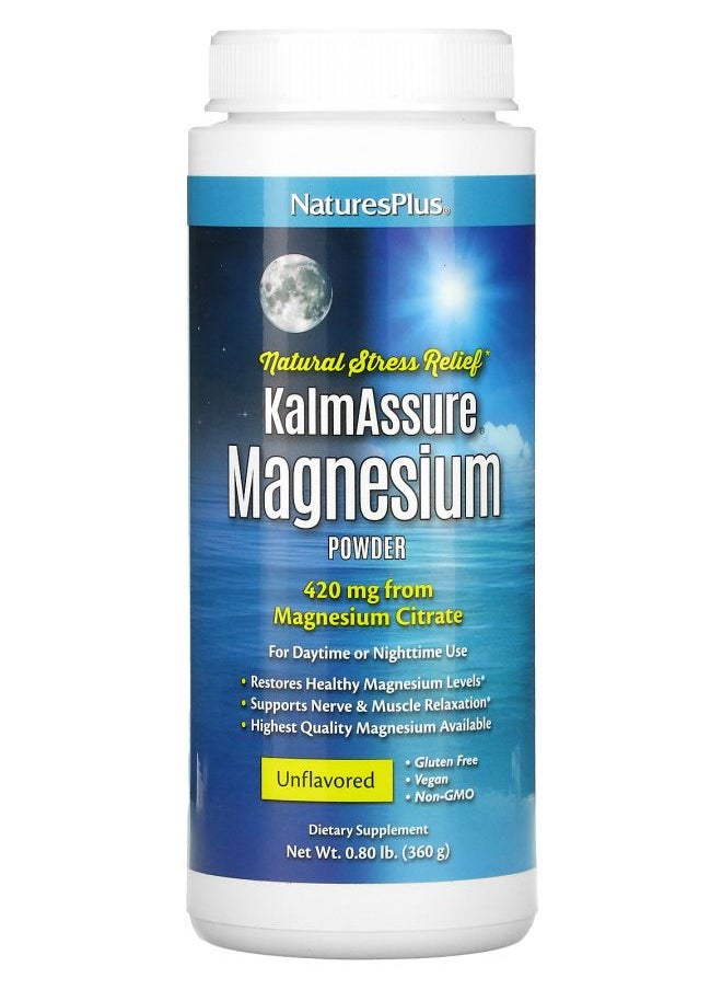 NaturesPlus KalmAssure Magnesium Powder Unflavored 0.8 lb (360 g) 