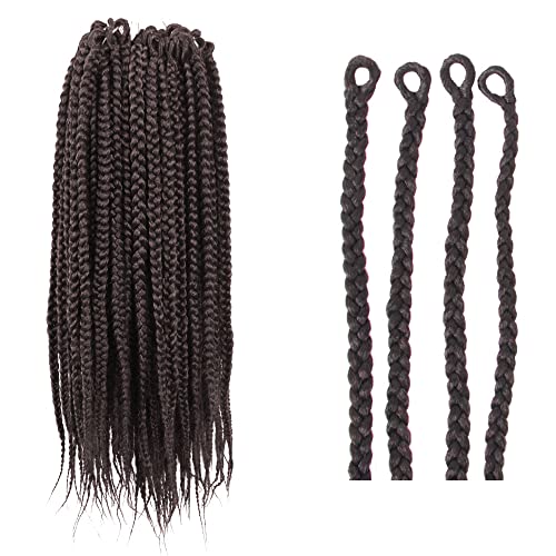 BOHOBABE Box Braids Crochet Hair 12 Inch 8 Packs Prelooped Medium Short Brown Knotless Crochet Box Braiding Hair 4 - Image 1