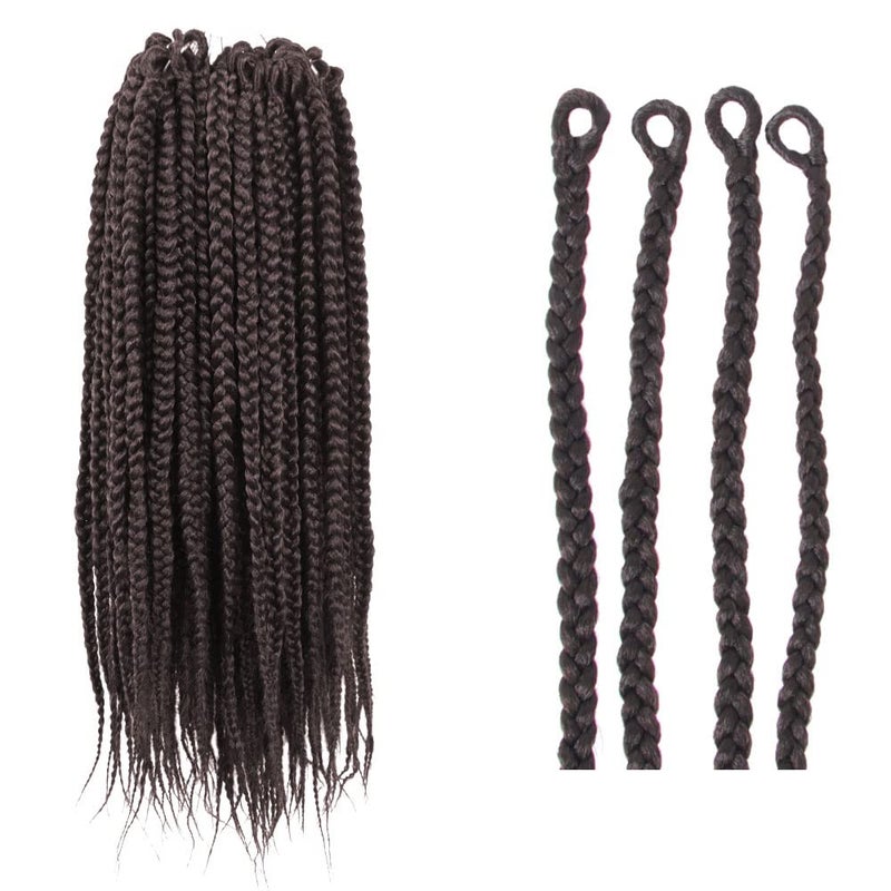 BOHOBABE Box Braids Crochet Hair 12 Inch 8 Packs Prelooped Medium Short Brown Knotless Crochet Box Braiding Hair 4 - Image 2
