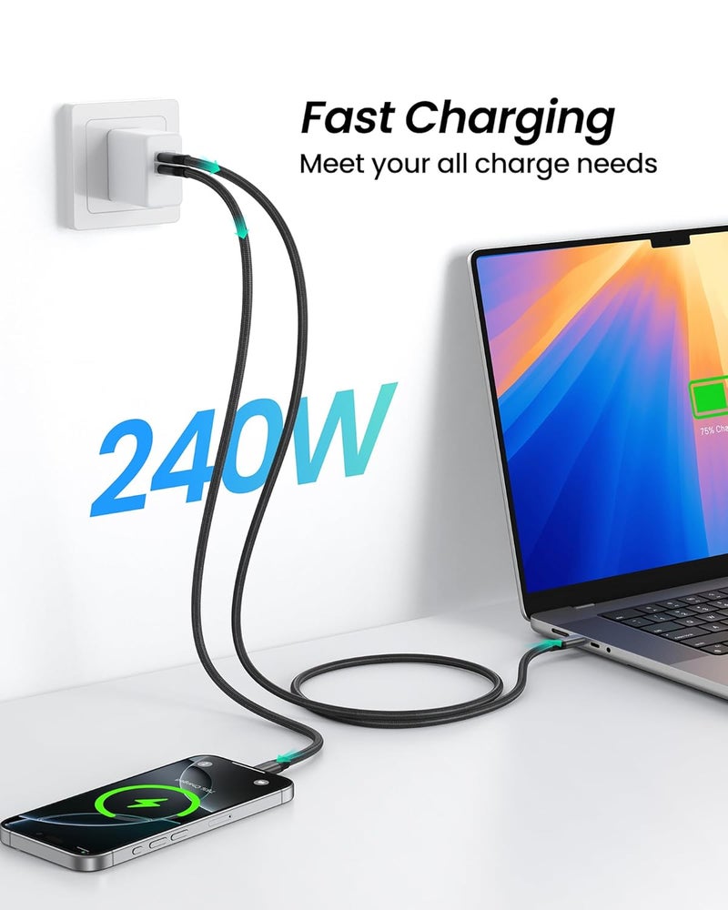 Silkland 80Gbps Thunderbolt 5 Cable Compatible, [USB-IF Certified] USB4 Cable 1M, 120Gbps Video Bandwidth for 16K/Dual 8K, 240W PD3.1 for MacBook M4 Pro/Pro Max, Mac Mini M4 Pro, PSSD, Dock - Image 4
