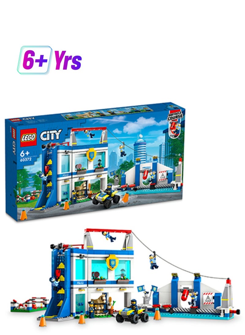 LEGO City Police Training Academy 60372 Building Toy Set For Kids Aged 6+, Includes A Fun Obstacle Course With Climbing Wall, Monkey Bars And A Zip Line, Plus 6 Minifigures And A Horse Figure (823 Pieces)  - Image 1