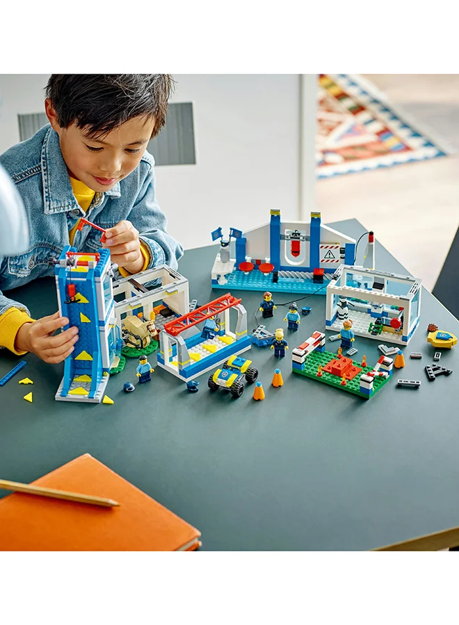 LEGO City Police Training Academy 60372 Building Toy Set For Kids Aged 6+, Includes A Fun Obstacle Course With Climbing Wall, Monkey Bars And A Zip Line, Plus 6 Minifigures And A Horse Figure (823 Pieces)