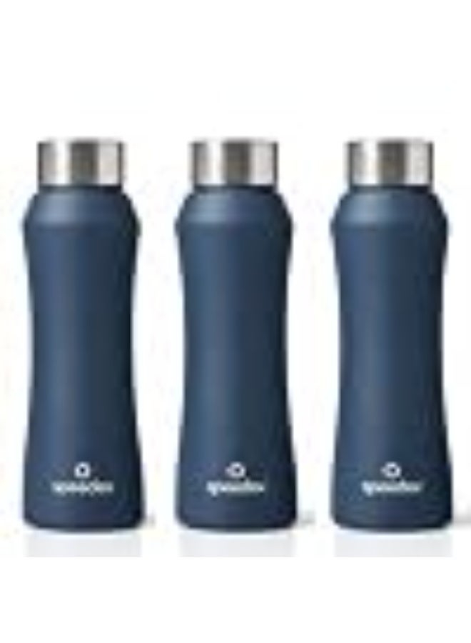 Speedex Stainless Steel Water Bottle 1 Ltr, Leak Proof Screw Cap, BIS Approved 1000 ml Metal Bottle For Daily, Office, School, Gym, Travel Use for Men, Women, Kids, Adults, Teal Blue, Set of 3 - Image 1