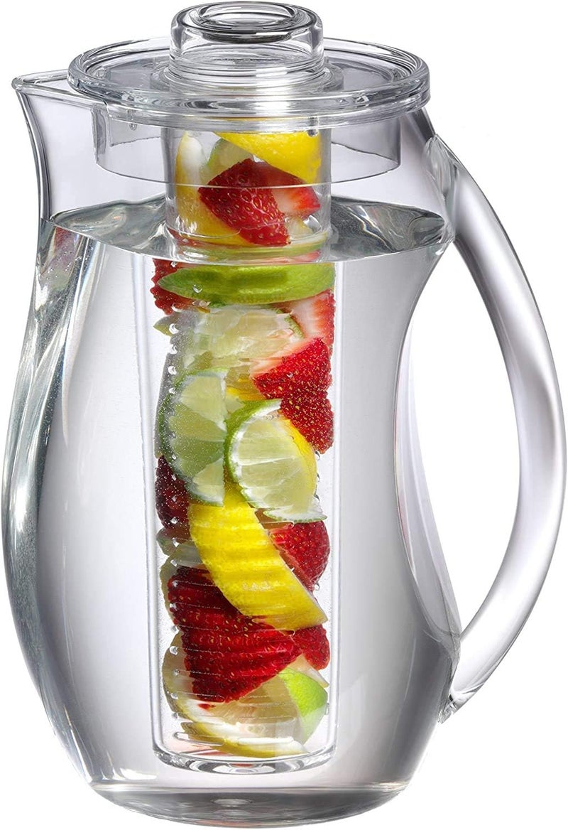 Prodyne Fruit Infusion Flavor Pitcher - 93 Ounce Clear Acrylic Beverage Dispenser - Image 1