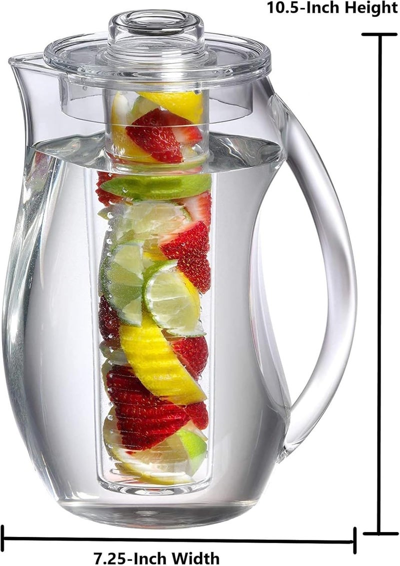 Prodyne Fruit Infusion Flavor Pitcher - 93 Ounce Clear Acrylic Beverage Dispenser - Image 2