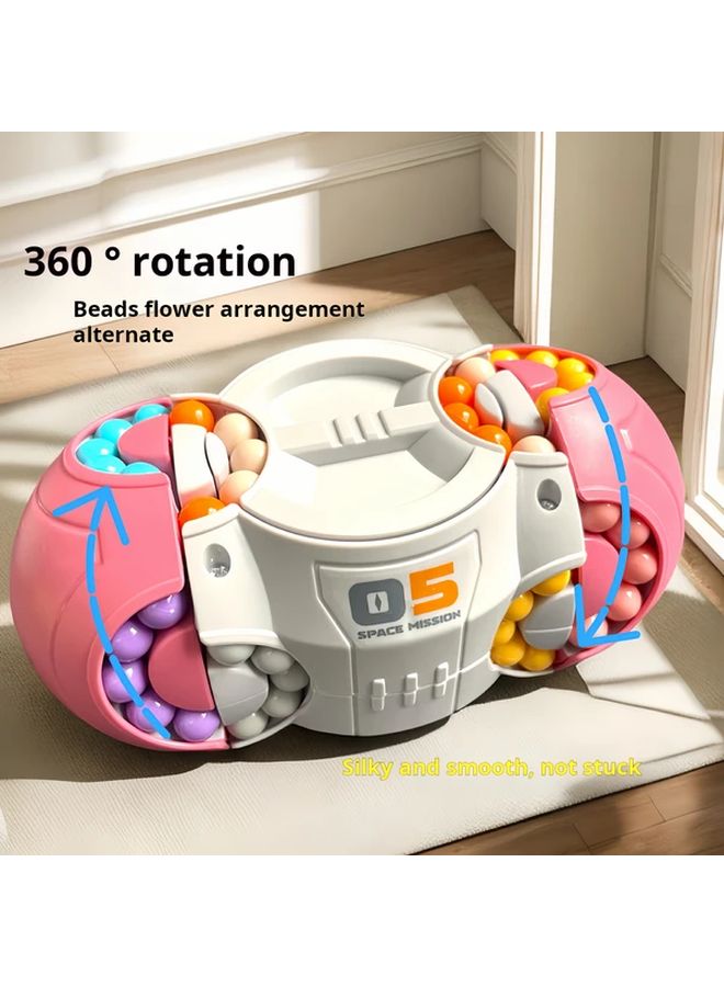 Blue 3D Cylindrical Cube Puzzle Magic Bead Gyro Spinner Toy Durable ABS Resin Gift for Adults Teens - Image 5