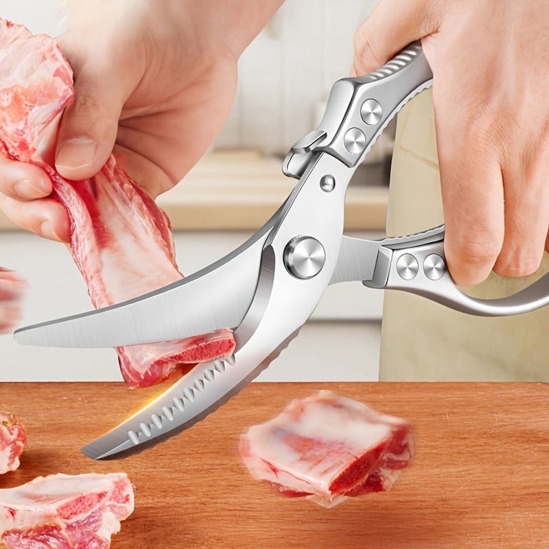 1pc Large Sharp Spring Kitchen Scissors For Barbecue Chicken Bone Steak - Image 3
