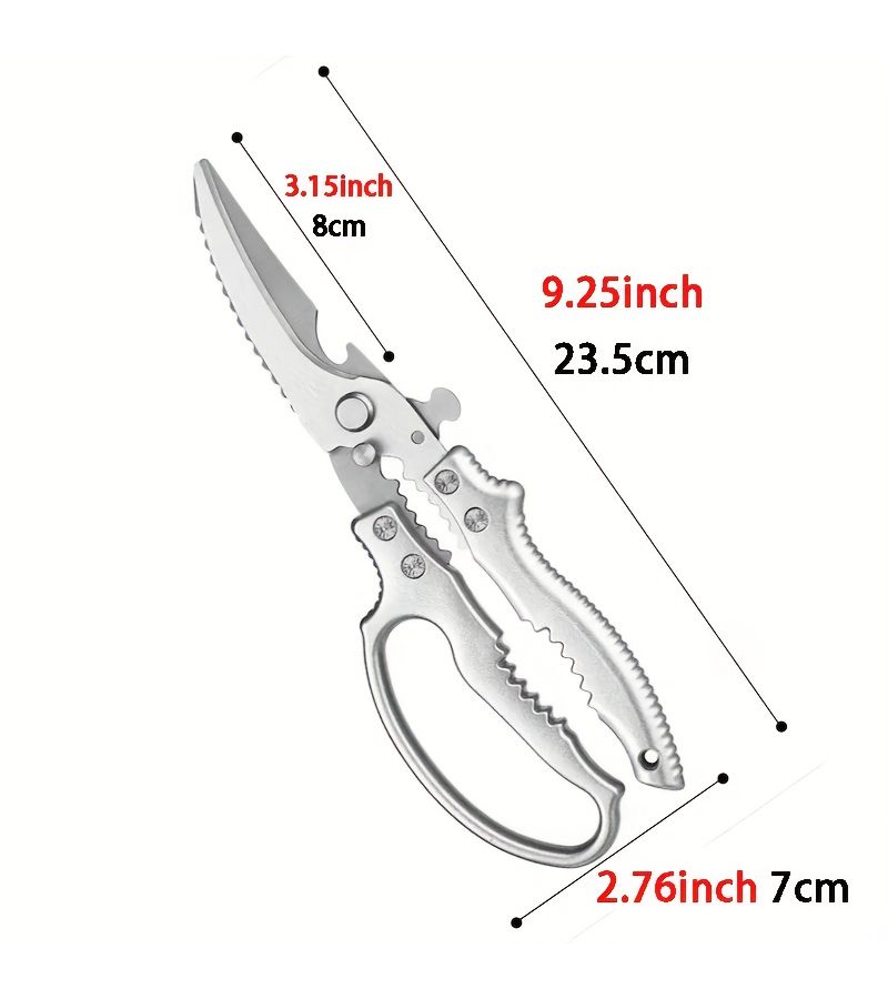 1pc Large Sharp Spring Kitchen Scissors For Barbecue Chicken Bone Steak - Image 4