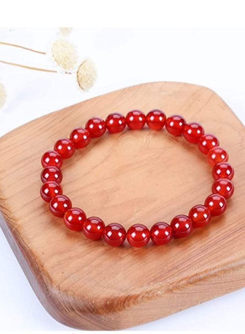 Red stone bracelet Semi-precious Red Crystals Bracelet Good Luck bracelet - Image 2