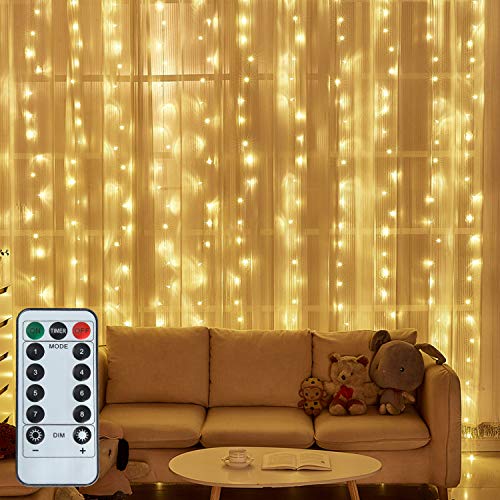 JMTGNSEP LED String Light 300 LED Lights 8 Modes Control Decoration USB Powered Waterproof Lights for Curtain Christmas Bedroom Party Wedding Home (9.8ft X 9.8ft ,White) - Image 5