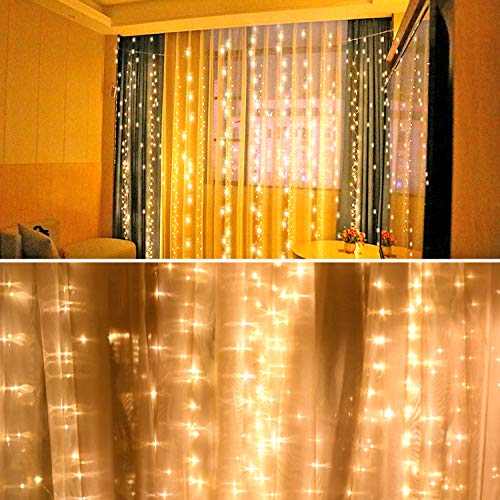 JMTGNSEP LED String Light 300 LED Lights 8 Modes Control Decoration USB Powered Waterproof Lights for Curtain Christmas Bedroom Party Wedding Home (9.8ft X 9.8ft ,White) - Image 3
