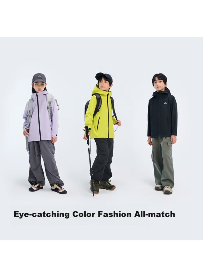 PELLIOT Pelliot Outdoor Children's Single-layer Assault Jacket Spring Windproof Rainproof Jacket Purple 160  - Image 4