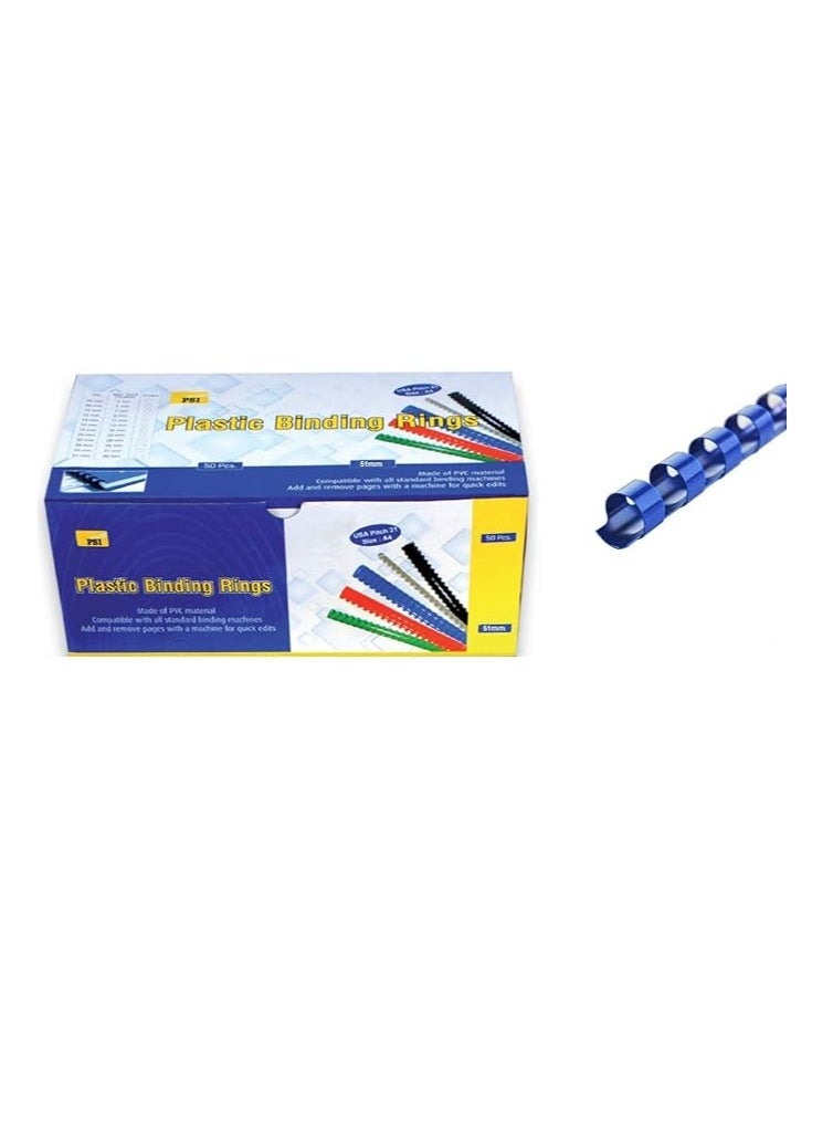 Psi - Plastic Binding Ring 51mm, Blue 50PCS - Image 1