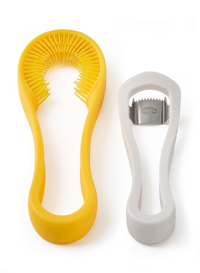 Chef'n Chef’n Nesting Corn Tool Set, Corn Peeler and Desilker Brush, 2-in-1 Corn Silk Remover and Cob Stripper - Image 1