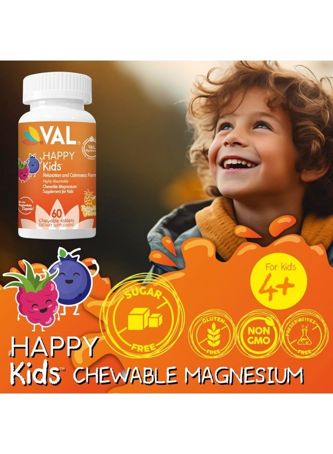 VAL Magnesium for Kids | High-Absorption Magnesium for Calm, Relaxation & Focus | Mg Glycinate, Citrate & Taurate | with Vitamin B6, D & C | Sugar-Free, Non-GMO | 60 Chewable Tablets - Image 3