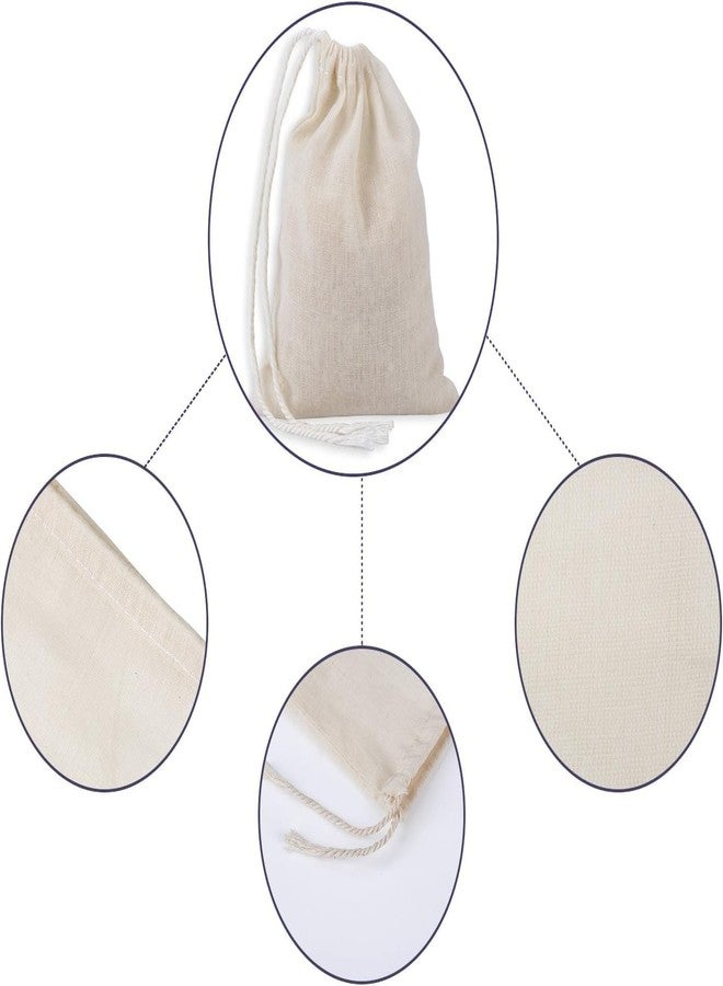 Breezy Blends Cotton 10 Pcs (5X7 Inch) Muslin Drawstring Bags, Sachet Pouches For Home, Supplies, Packing, Potli & Organizing Needs - Eco-Friendly,Off White - Image 4