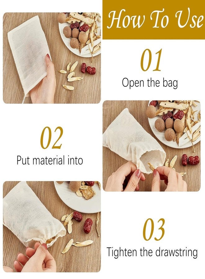 Breezy Blends Cotton 10 Pcs (5X7 Inch) Muslin Drawstring Bags, Sachet Pouches For Home, Supplies, Packing, Potli & Organizing Needs - Eco-Friendly,Off White - Image 2