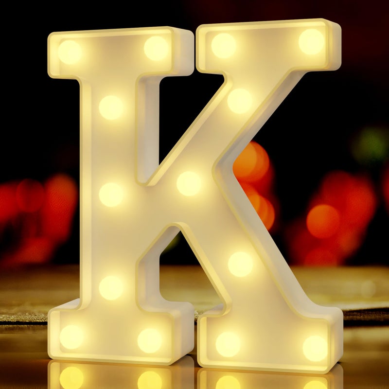 QWZify Marquee Letters K  Large Letters for Party Decorations  Letters With Lights  Teen Bedroom Decor for Girls  Big Letters for Wall Decor  Teenager Gifts for Girls  Bedroom Stuff  Lamp for Girls Bedroom - Image 1