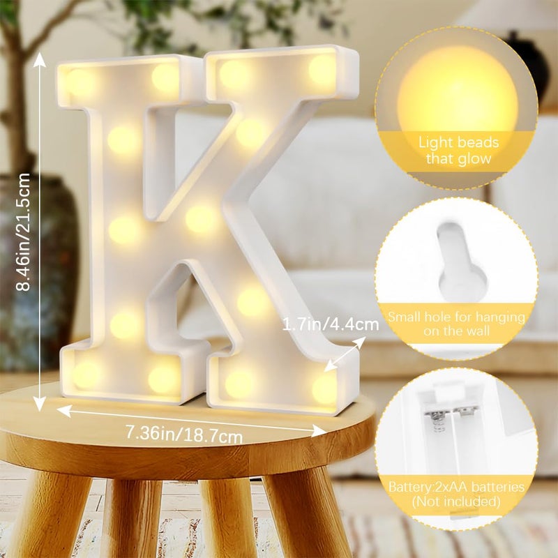 QWZify Marquee Letters K  Large Letters for Party Decorations  Letters With Lights  Teen Bedroom Decor for Girls  Big Letters for Wall Decor  Teenager Gifts for Girls  Bedroom Stuff  Lamp for Girls Bedroom - Image 2