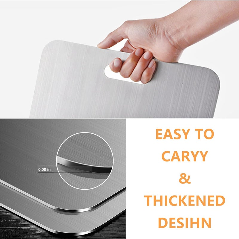 yeavs Stainless Steel Cutting Board for Kitchen, Heavy Duty Chopping Board(Large,14.2"L x 9.8" W) - Image 4