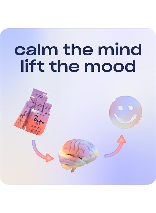 RECESS مسحوق المزاج، مزيج مهدئ من المغنيسيوم L-Threonate مع زهرة العاطفة، L-Theanine، الكهارل، مسحوق دعم المغنيسيوم الهادئ - عبوة توت متدرجة 28 حصة - Image 4