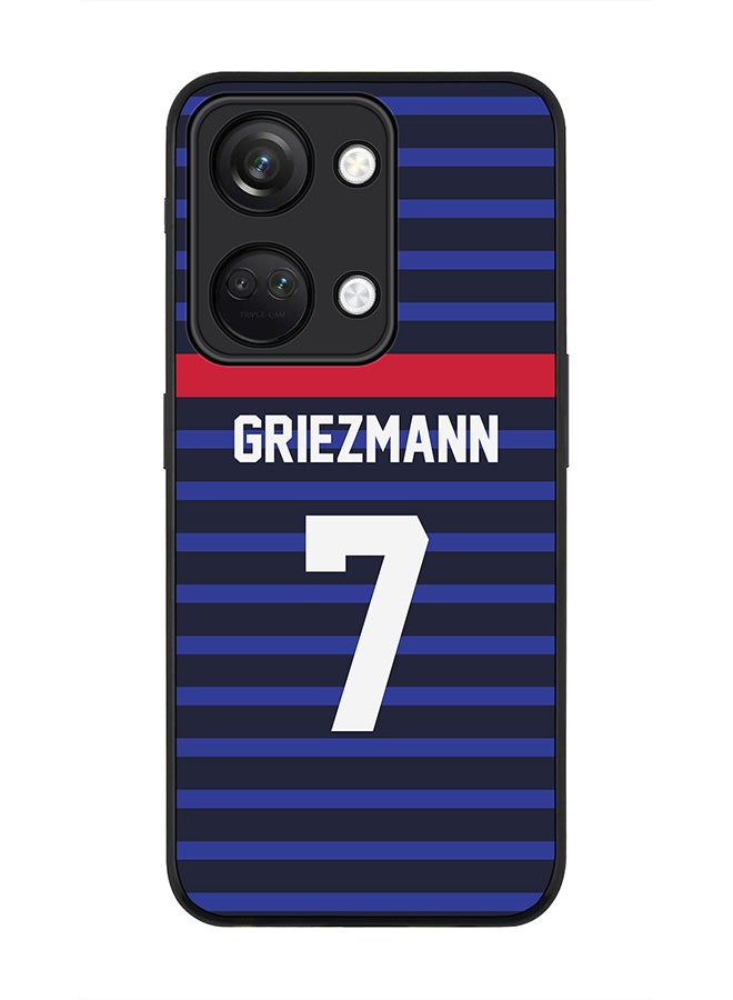 Stylizedd Rugged Black edge case for ONEPLUS NORD 3 5G / OnePlus Ace 2V, Slim fit Soft Case Flexible Rubber Edges Anti Drop TPU Gel Thin Cover -  Football Team - France, Player Name - Griezmann - Image 1
