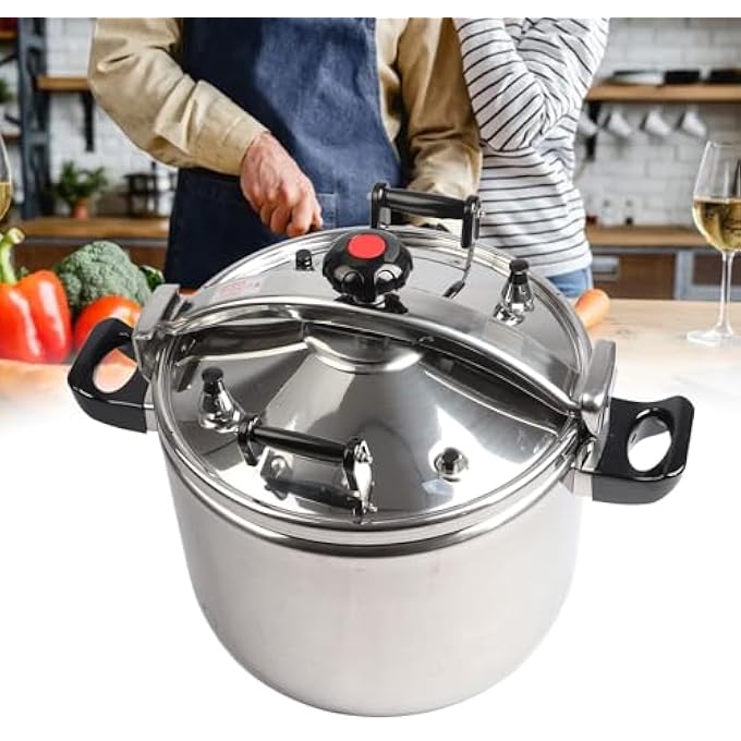Jiawu Pressure Canner 304 Stainless Steel Pressure Soup Cooker Uniform Heating For Home Kitchen 36 * 34 * 30Cm 22L - Image 3