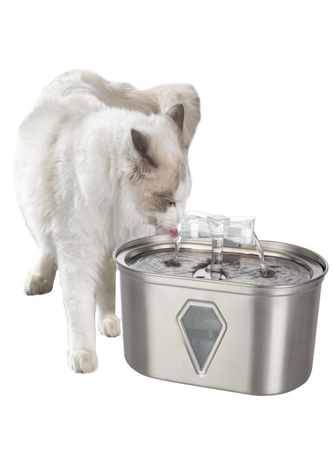 PETMAKER Cat Water Fountain - Stainless Steel Water Fountain for Small Pets - 118oz/3.5L Automatic Cat Water Dispenser with Water Level Window by PETMAKER - Image 1